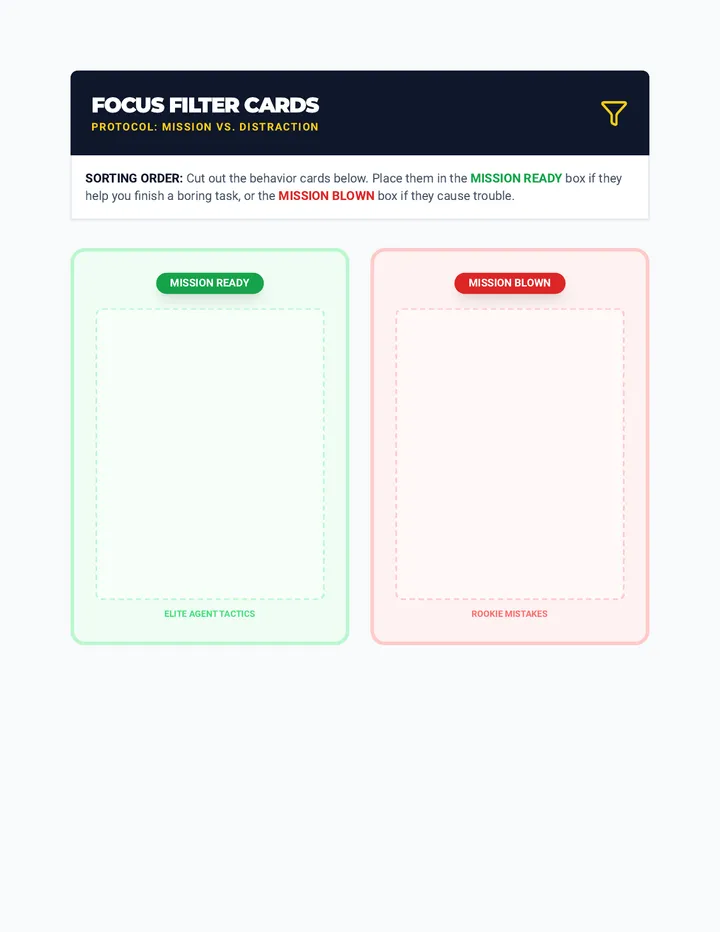 Focus Filter Sorting Cards