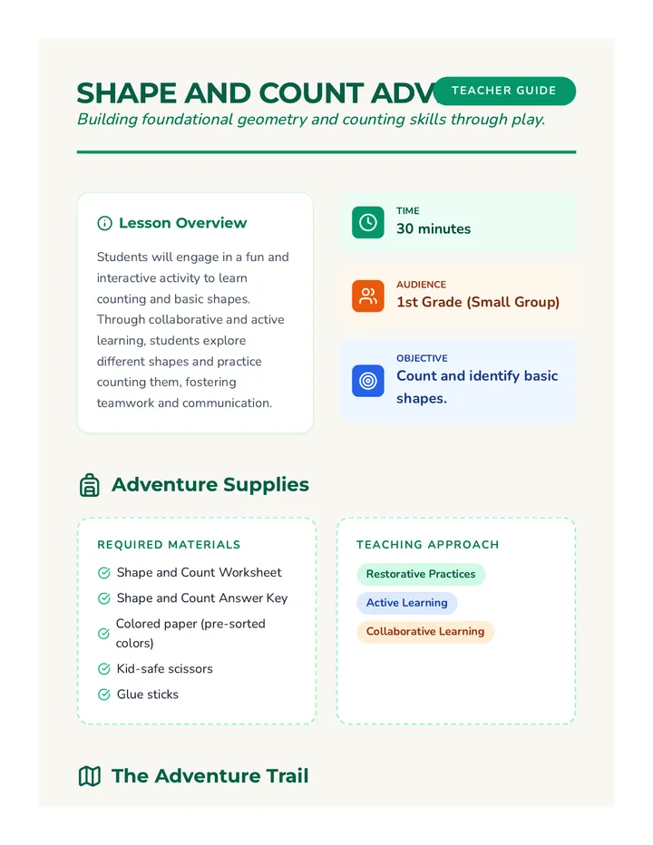 Shape Adventure Lesson Plan