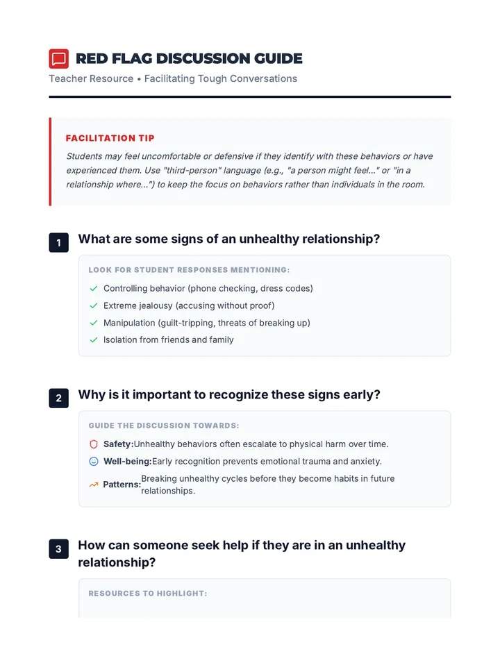 Red Flag Discussion Guide