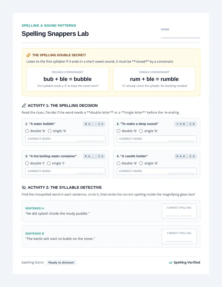 Spelling Snappers Lab