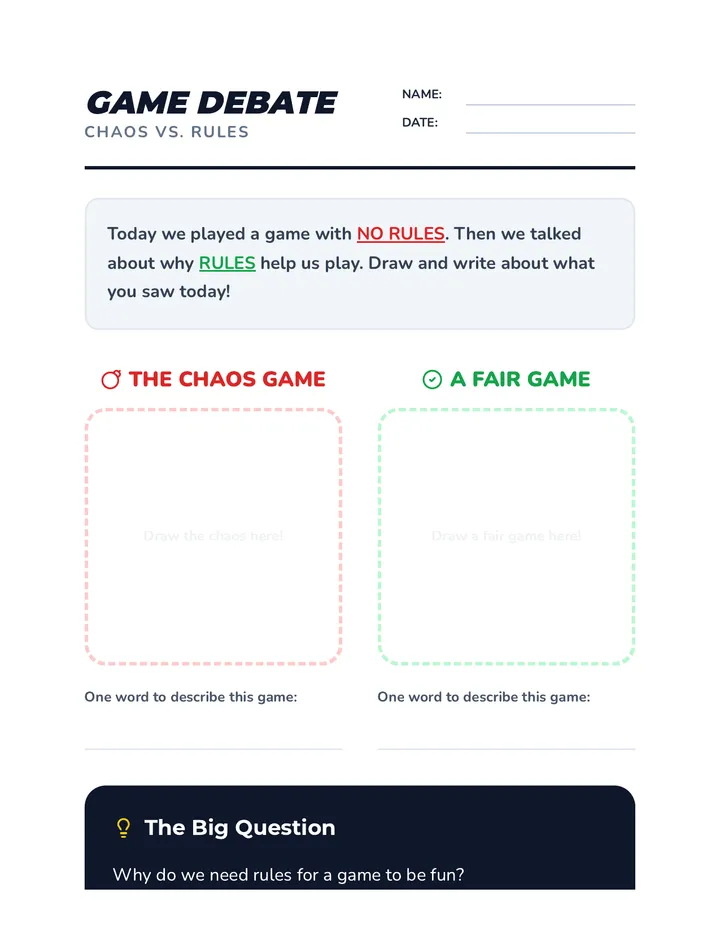 Game Debate Worksheet
