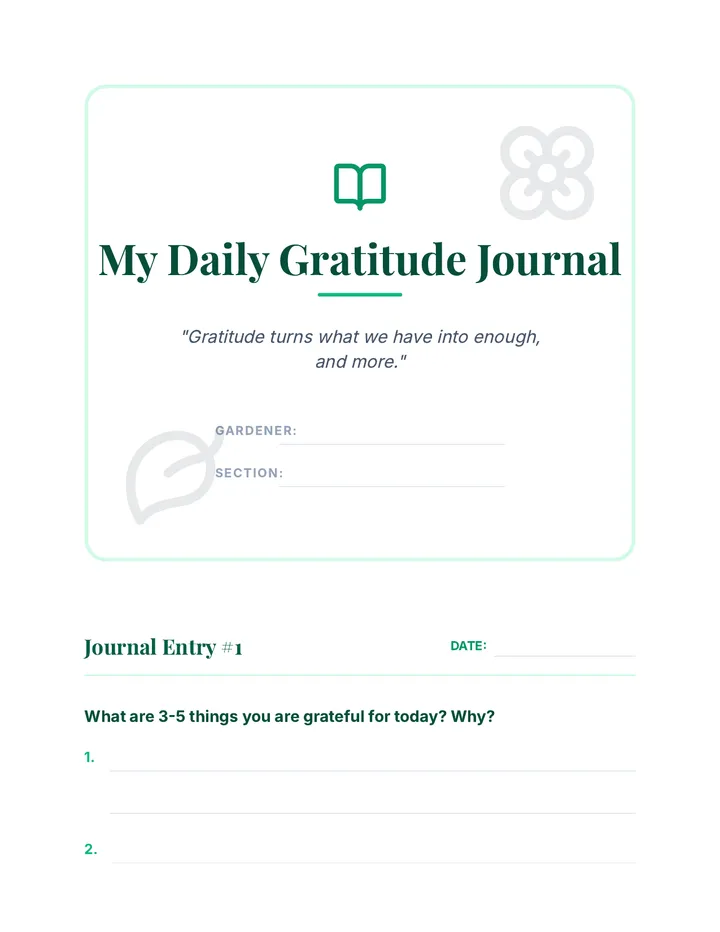 Daily Gratitude Journal