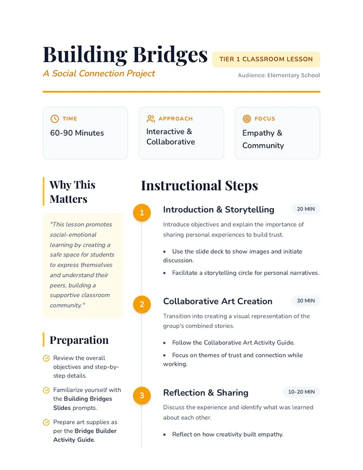 Building Bridges Lesson Plan