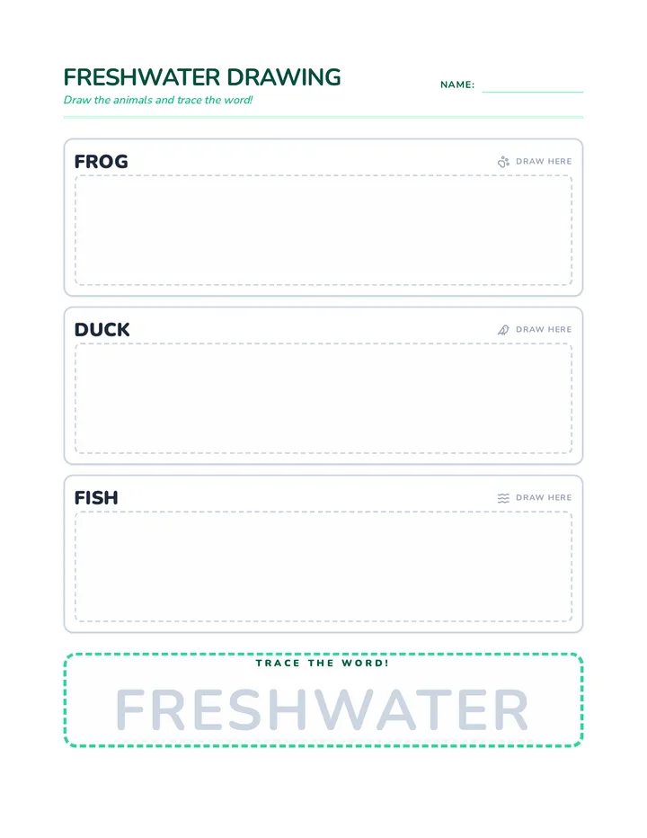Freshwater Drawing Worksheet