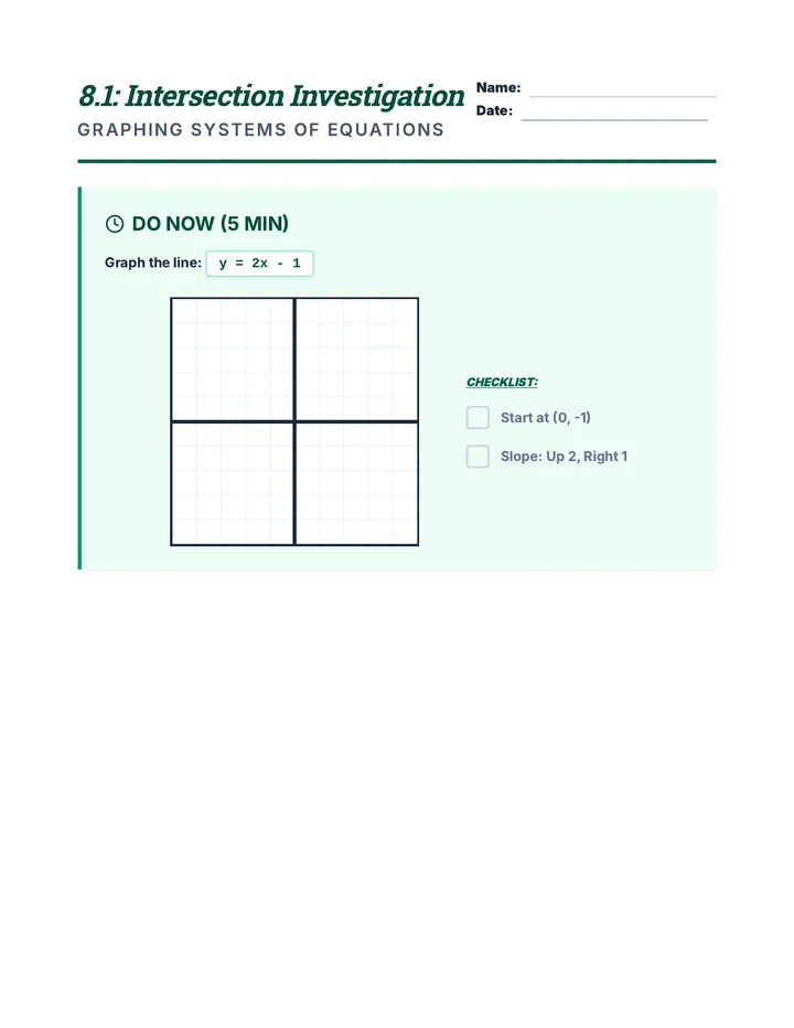 Intersection Investigation Student Packet