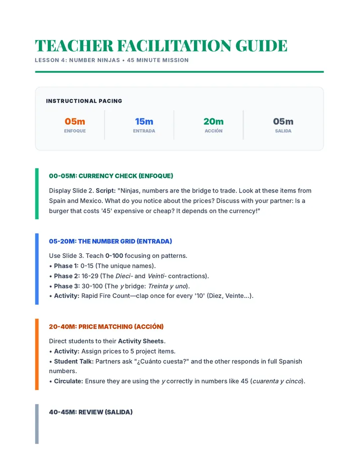 Number Ninjas Teacher Guide (EN)