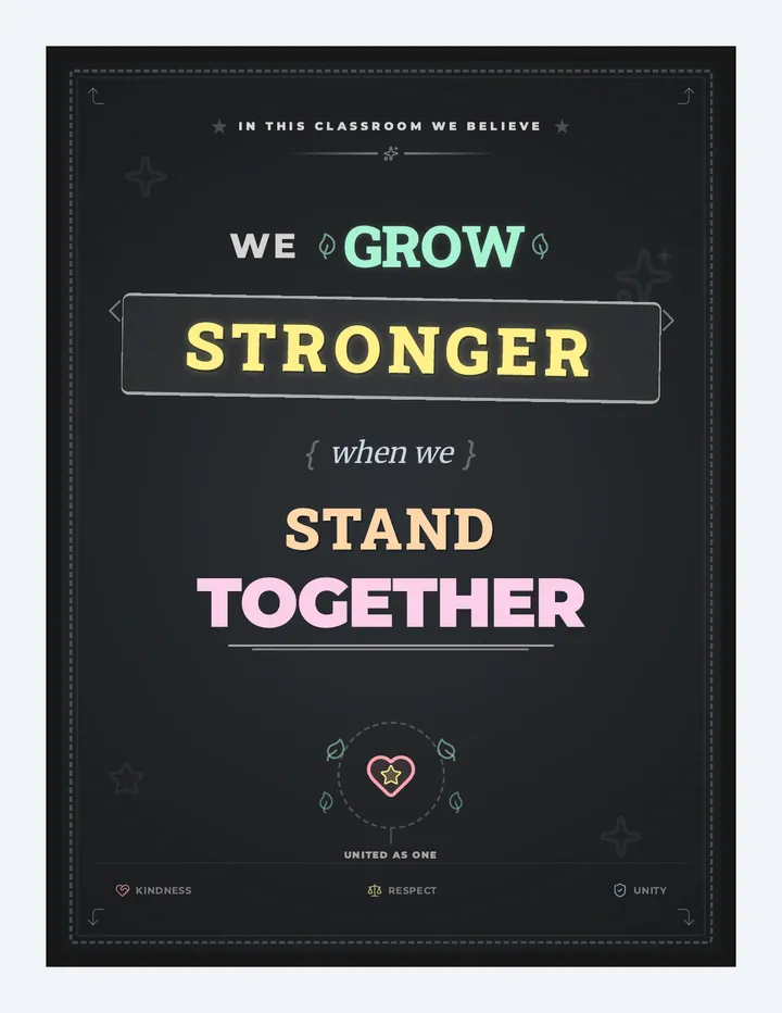 Chalkboard Together Poster