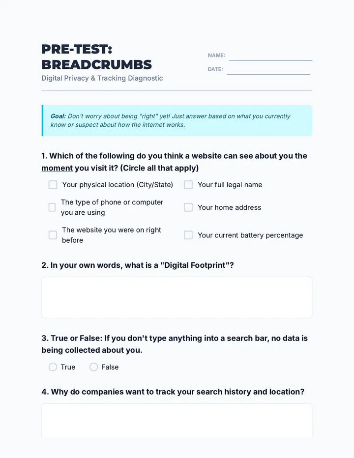 Breadcrumbs Diagnostic Pre-Test