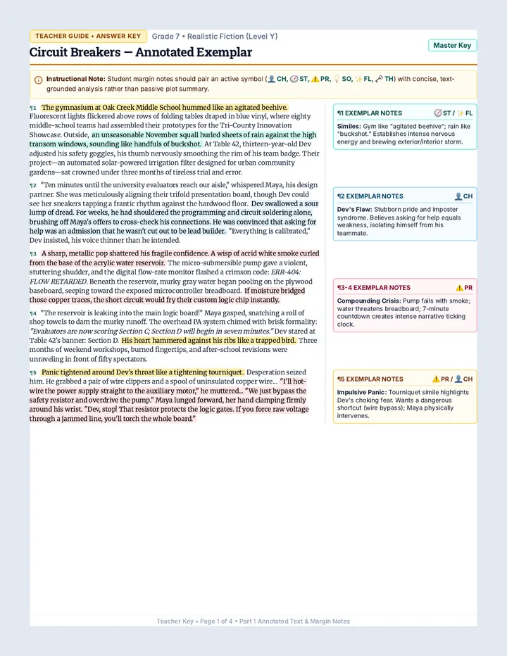 Story Trackers Answer Key