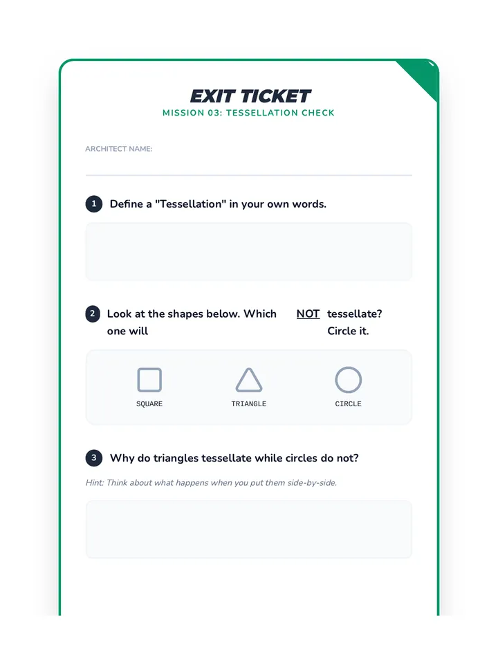 Tessellation Tester Exit Ticket