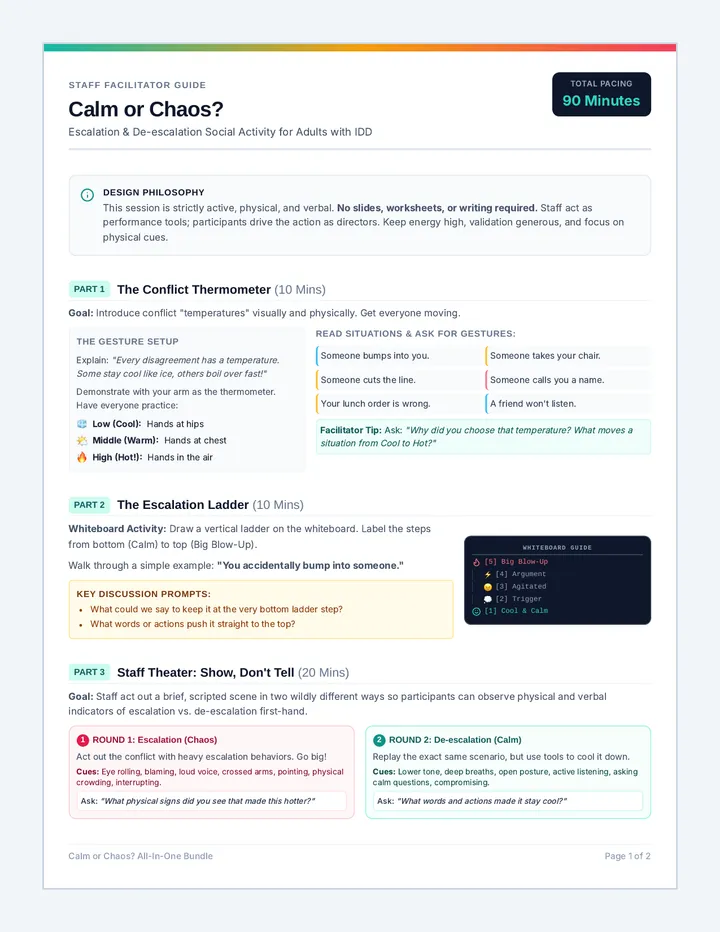 Calm or Chaos Facilitator Guide