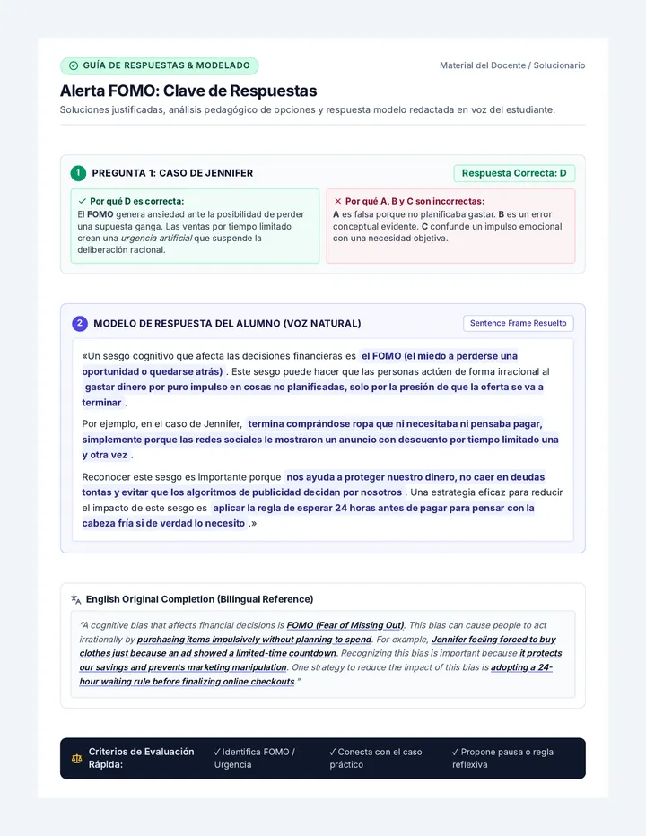 Alerta FOMO Answer Key