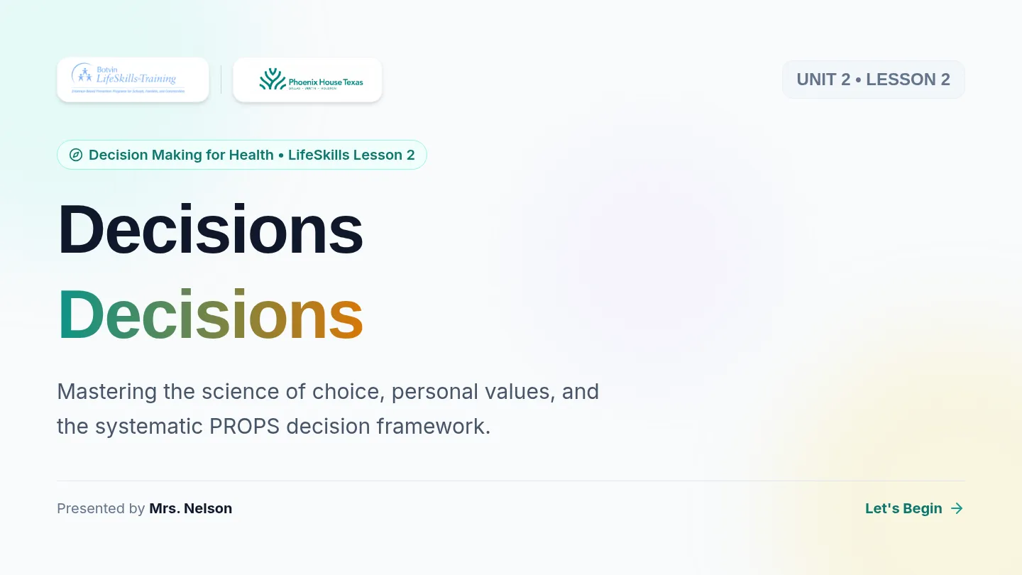 Decisions Decisions Slides