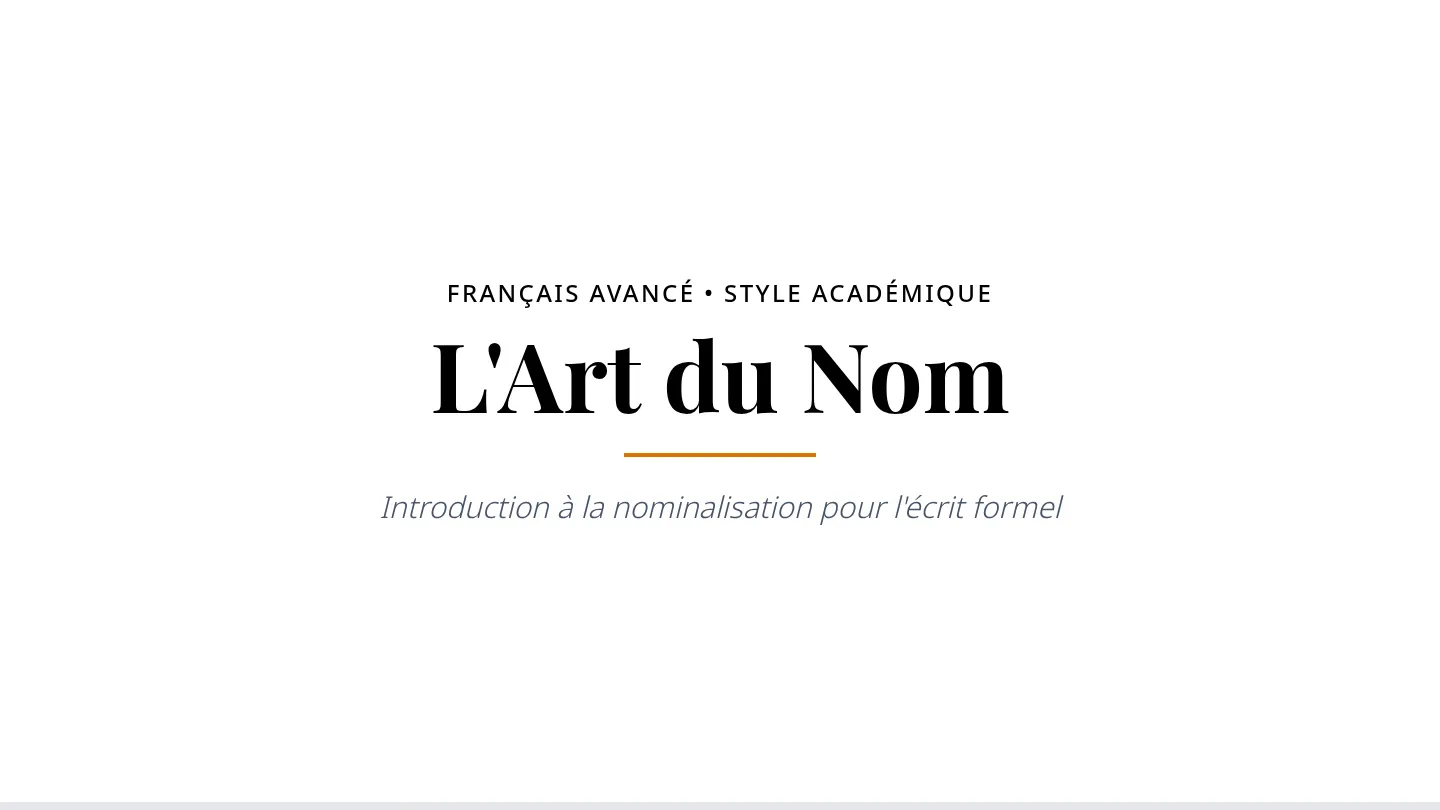 L'Art du Nom Presentation