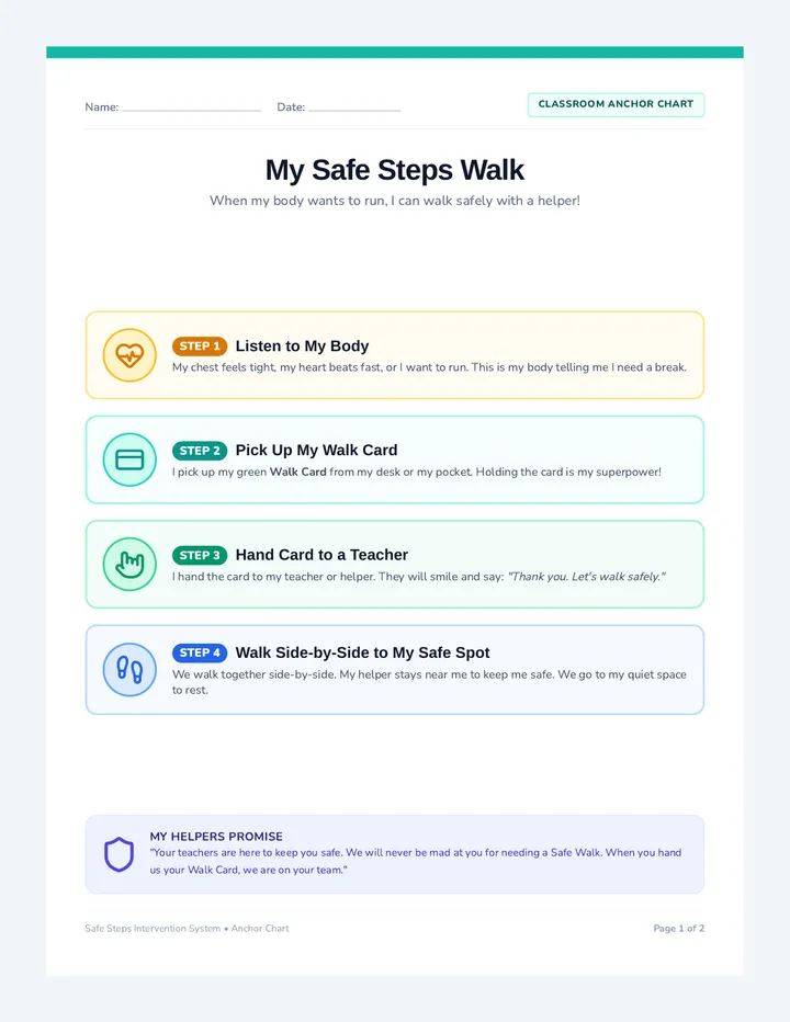 Safe Steps Student Printables