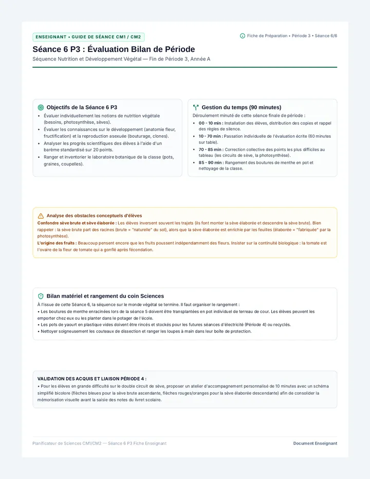 Évaluation Bilan P3 Enseignant