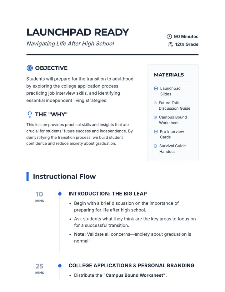 Launchpad Lesson Plan
