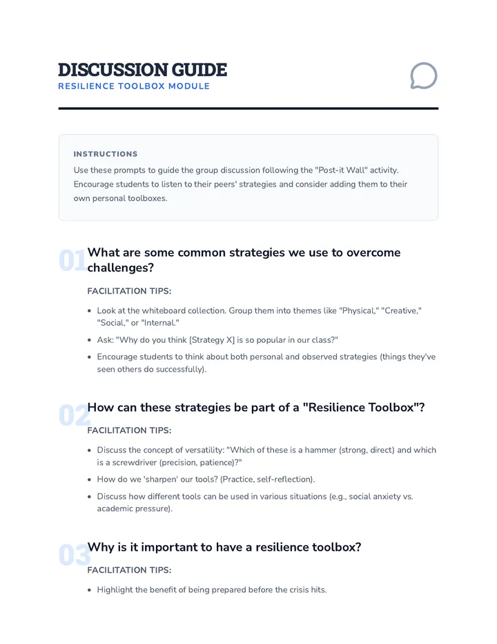 Resilience Discussion Guide