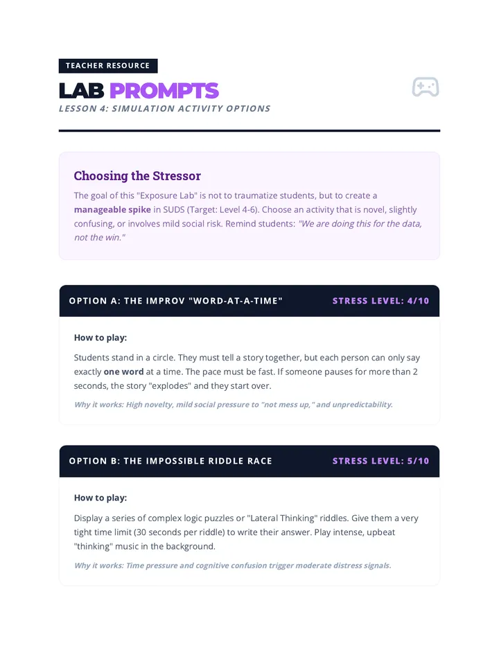 Lab Game Prompts