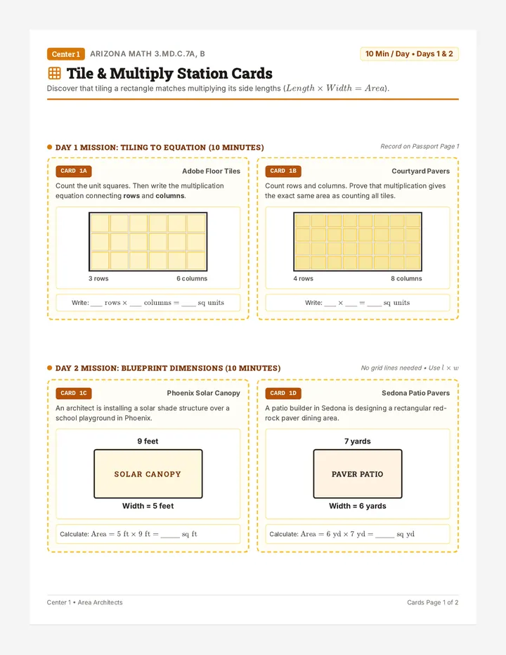 Tile Multiply Station Cards