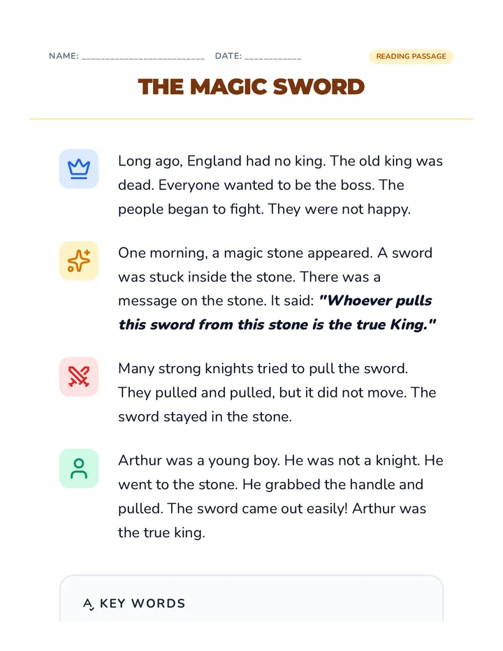 The Magic Sword Reading