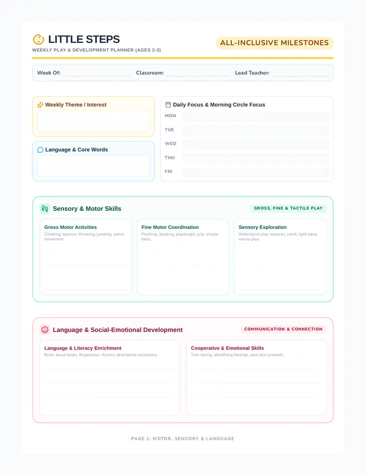 Little Steps Planner Template