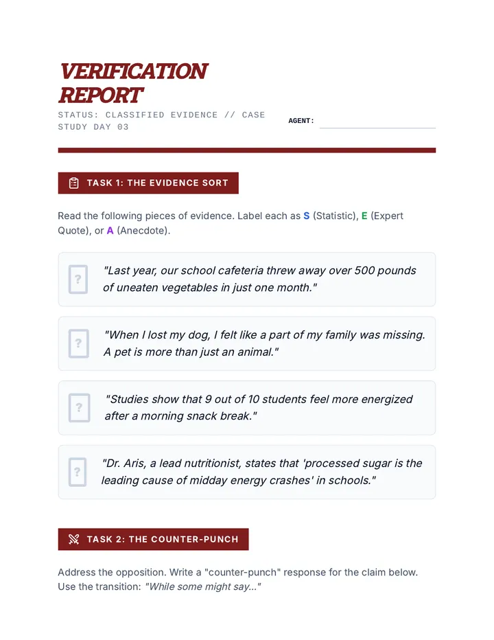 The Proof Worksheet