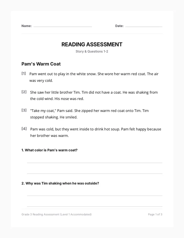 Pam Warm Coat Assessment