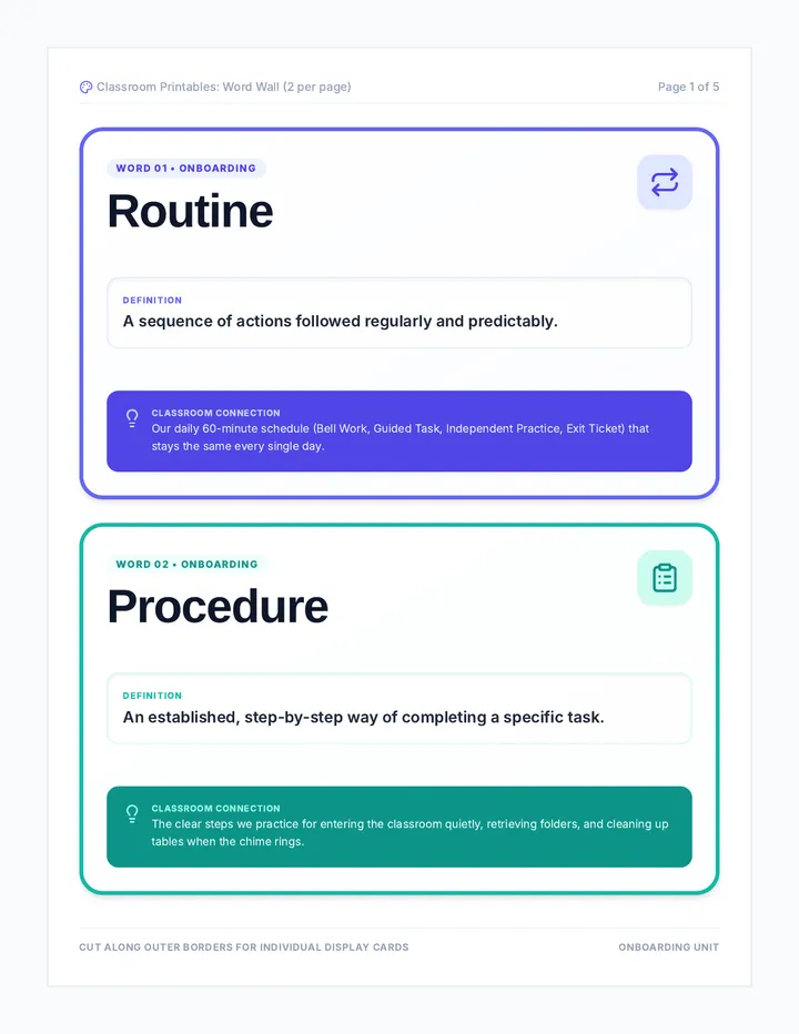 Launch Pad Word Wall Cards