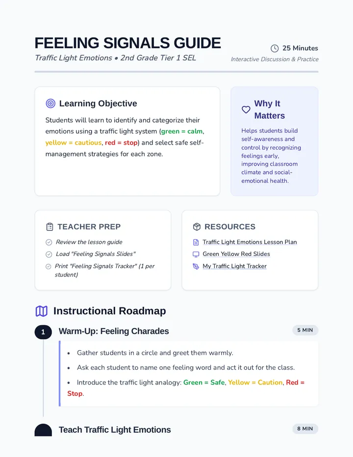 Feeling Signals Lesson Plan