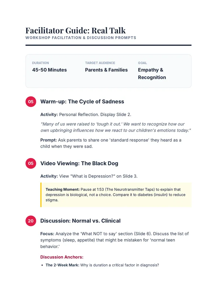 Real Talk Facilitator Guide