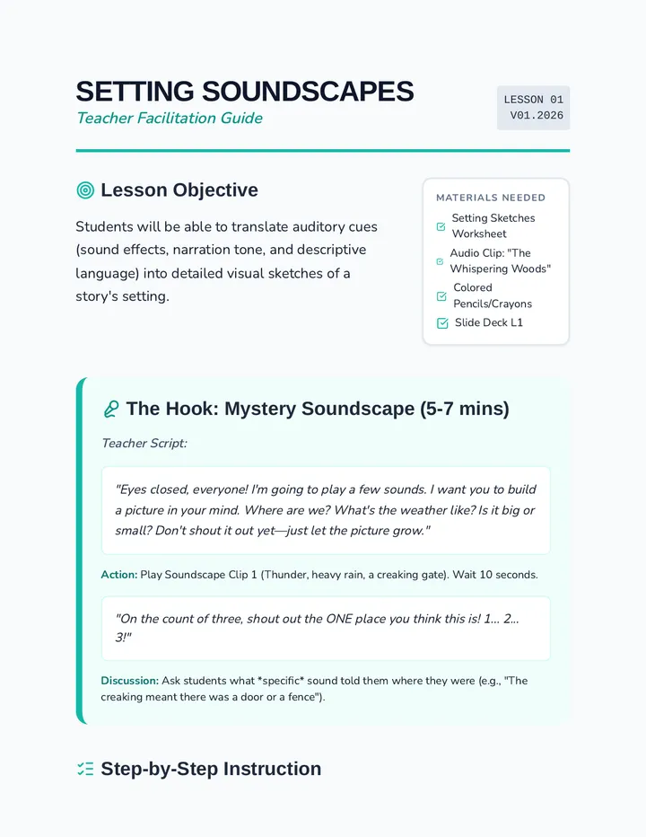 Setting Soundscapes Teacher Guide