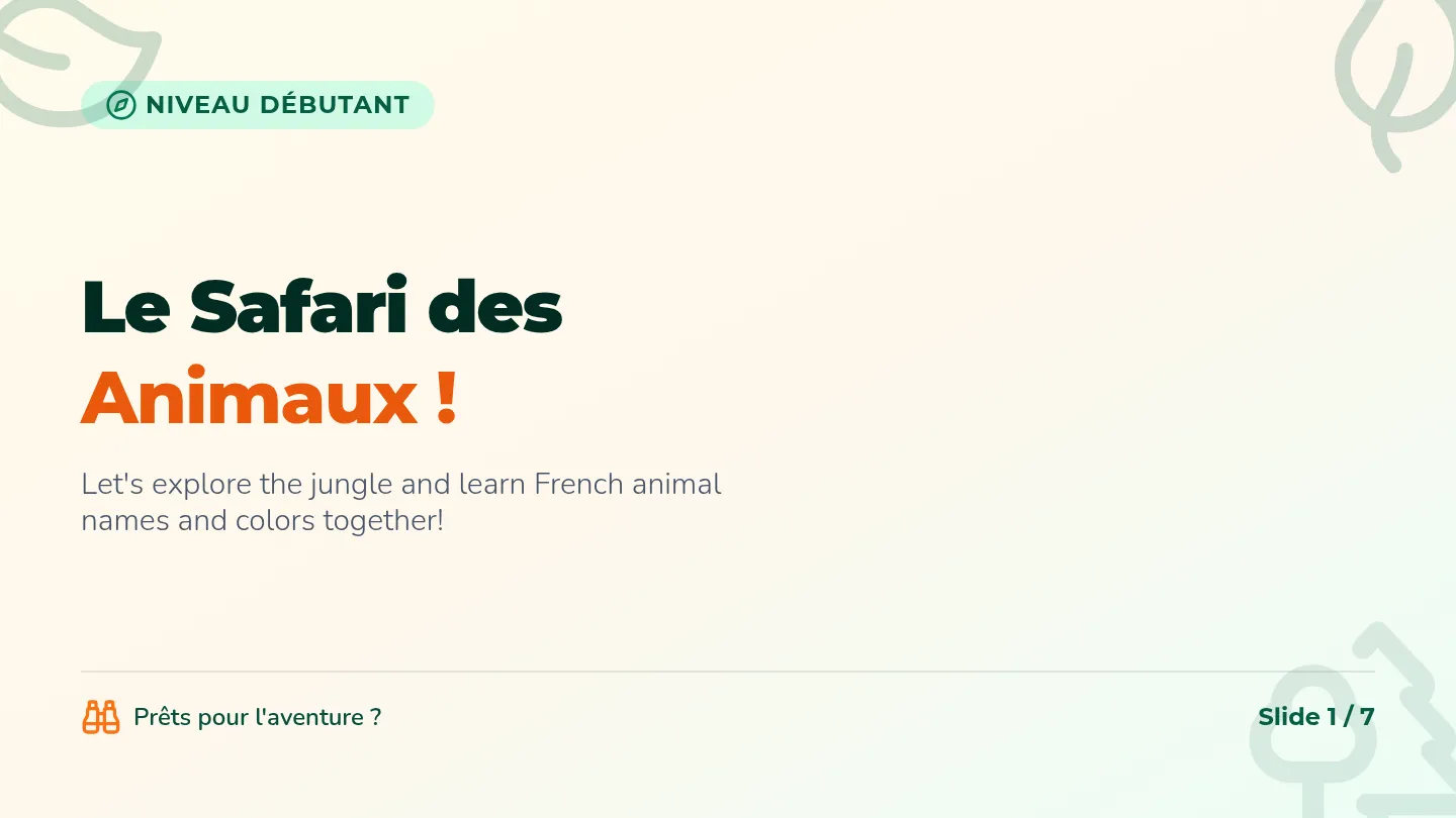 Safari Animaux Slides