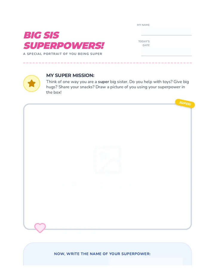 Big Sis Superpowers Worksheet