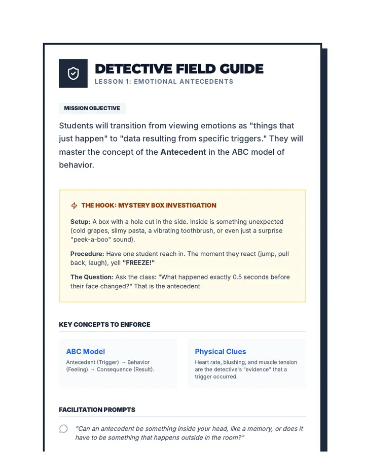 Detective Field Guide Teacher Guide
