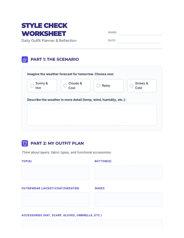 Style Check Worksheet