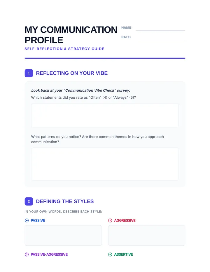 My Communication Profile Worksheet