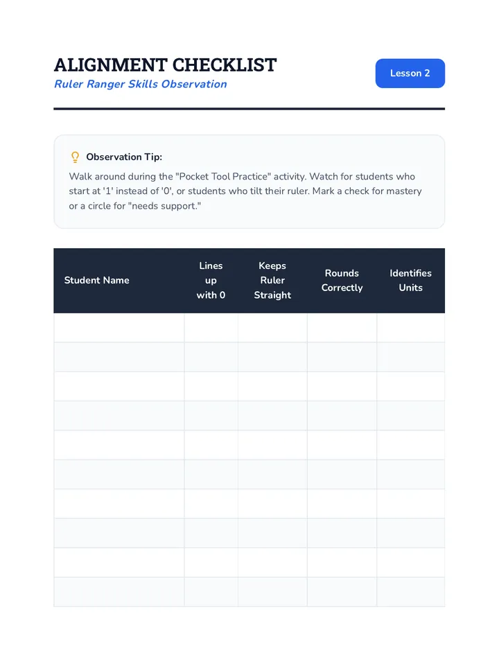 Alignment Observation Checklist