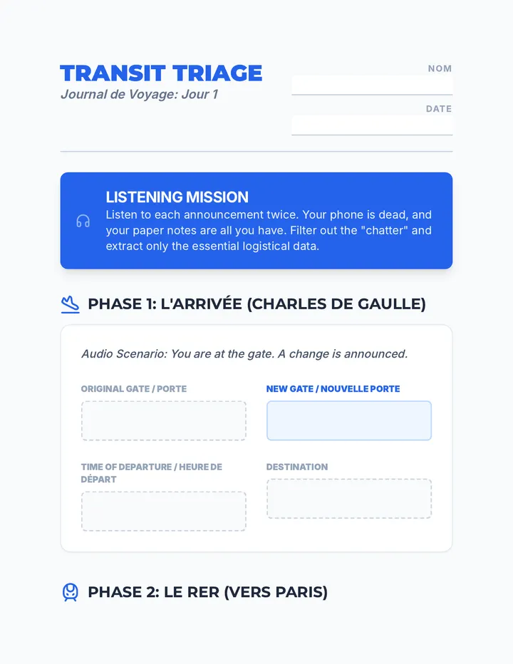 Arrival Terminal Worksheet