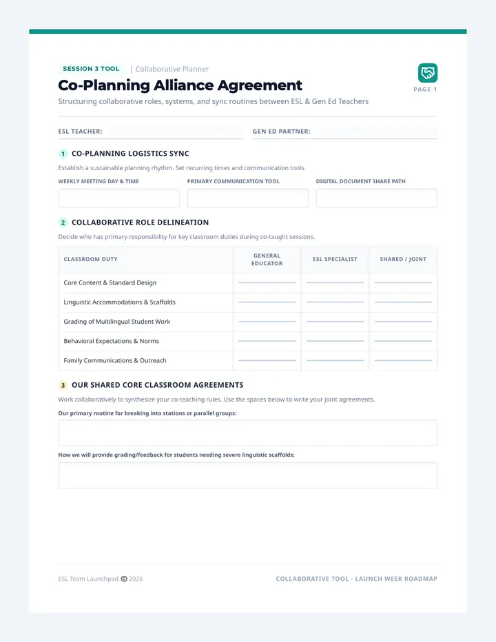 Co-Planning Alliance Agreement