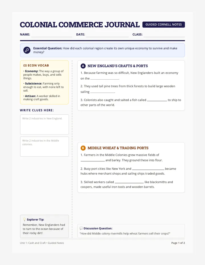 Colonial Commerce Notes