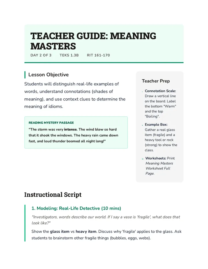 Meaning Masters Guide