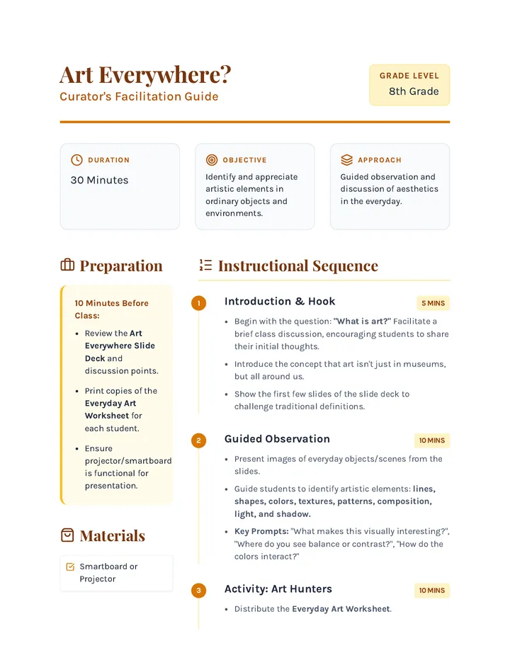 Art Everywhere Lesson Plan