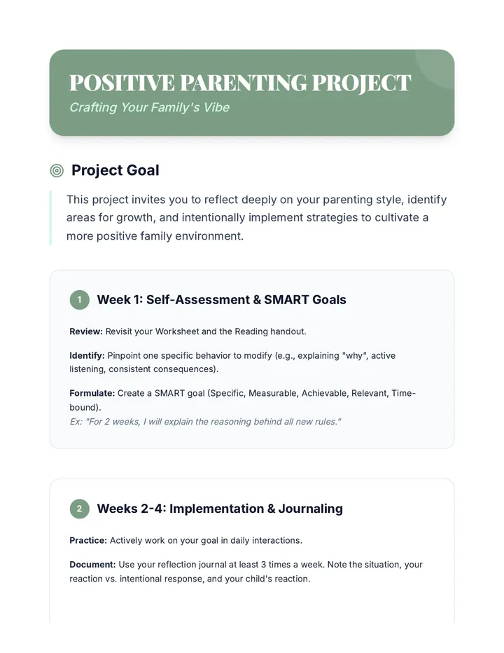 Positive Parenting Project Guide
