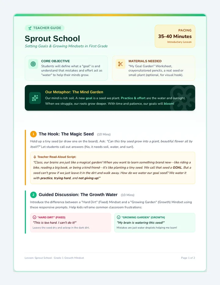 Sprout School Teacher Guide