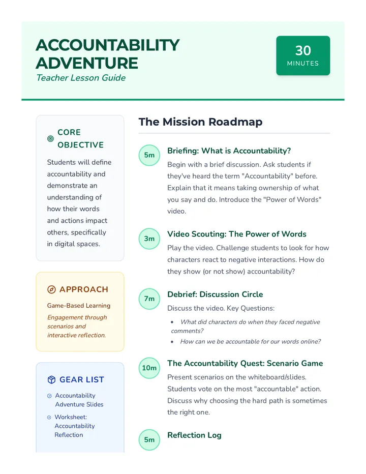 Accountability Adventure • Lesson • Lenny.com