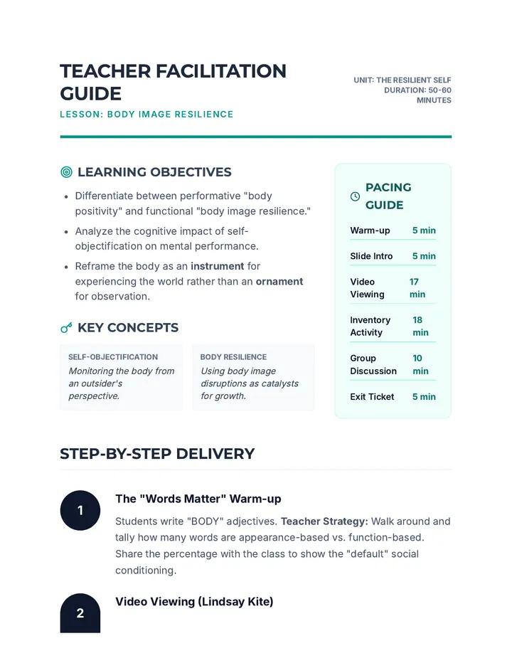 Body Image Teacher Guide