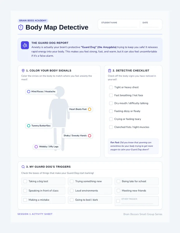 Body Map Detective Worksheet