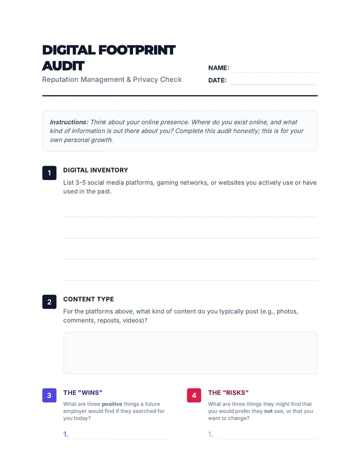 Footprint Audit Worksheet