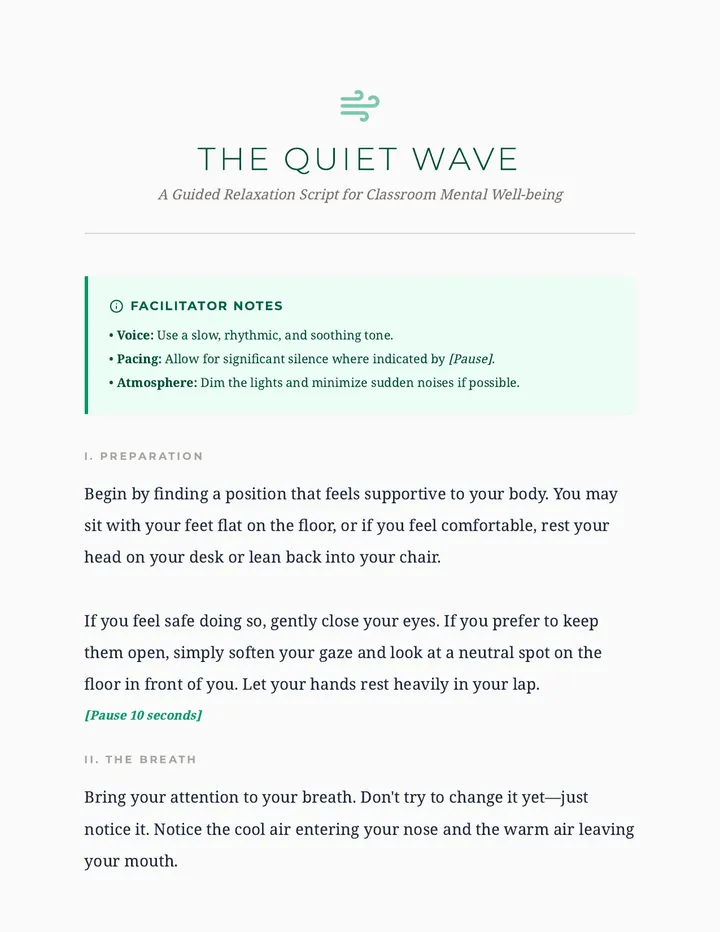 Quiet Wave Relaxation Script